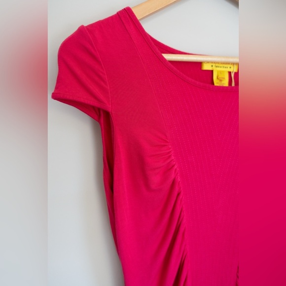 Catherine Malandrino Favorites Hot Pink Ruched Bodycon Midi Dress - Picture 3 of 9